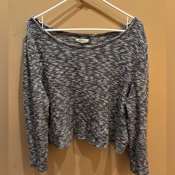 Madewell multicolored knit cropped sweater Size Large - Picture 2 of 9